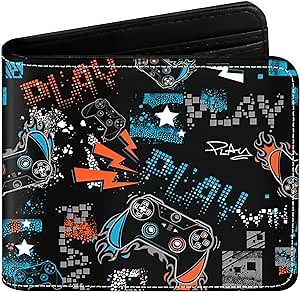 Teen Boys Cool Wallet Funny Leather Wallets Credit Id Card Cash Holder Black Rfid Blocking Zipper Cute Kawaii Aesthetic Wallets With Coin Pocket Id Window For Teen Boy Male Youth Guys Men Teenager