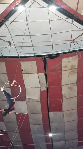 Aerial Acrobatics Performance Featuring Flexible Acrobat