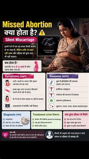 हर pregnant woman के लिए जरूरी—missed abortion की पहचान ⚠️ #womenshealth #care