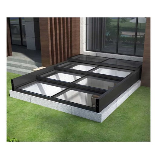 Cobuild Customized Large Retractable Sliding Skylight Modern Automatic Ventilation for Villa Basement Glass Aluminum Alloy