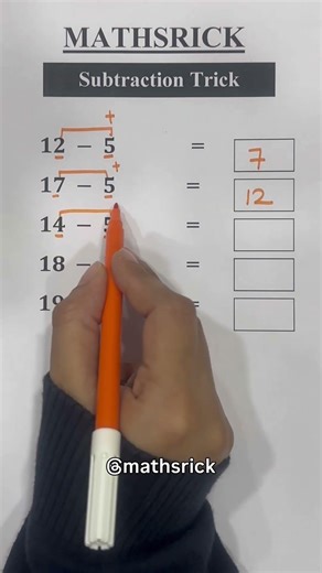Subtraction trick📚✅ #maths #ytshorts #mathstricks #mathematics #knowledge