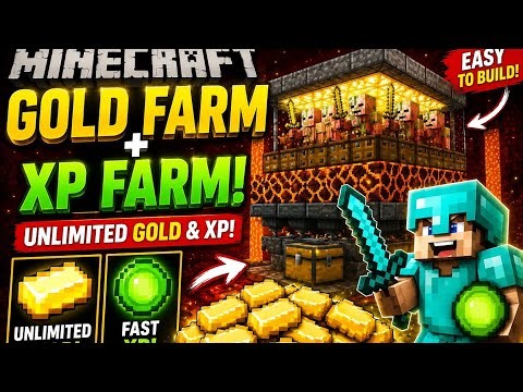 😱 Minecraft OP Gold Farm + XP Farm 🔥 Unlimited Gold & XP Trick!