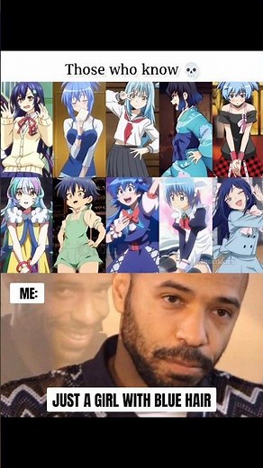 Those who know… 💀😂 Blue-haired anime girls hit different!