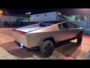 Tesla Cybertruck Driving and Accelerating on the street