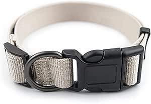 Dog Collar and Leash Set, Cotton Lace Handmade 4-5 FT Adjustable Comfortable Unique Collars for Small Medium Large Dogs 1pcs-Brown-Collar(Width:1")