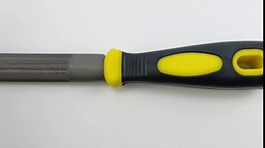 QWORK Semi Round Hand Rasp File, 8 inch T12 Alloy Steel Ergonomic Grip Metal Half Round File for Woodwork, Metal, Leather, Steel, and Plastic