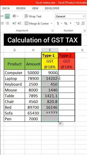 Excel me GST kaise nikale | CGST SGST IGST Auto Calculate |Best Excel Tricks #exceltricks #exceltips
