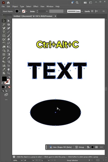 The fastest way to mold text into ANY shape in Illustrator #illustratortutorial #shorts