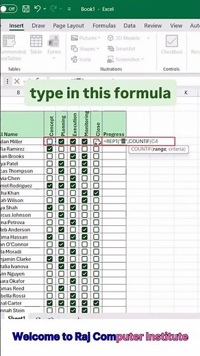 How to create Dynamic check box in excel #excel #exceltips #vlookup #exceltricks