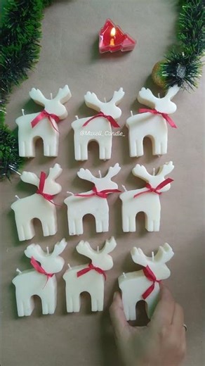 reindeer candles #christmascandle #christmasdiy #diycandle #cristmasdecor
