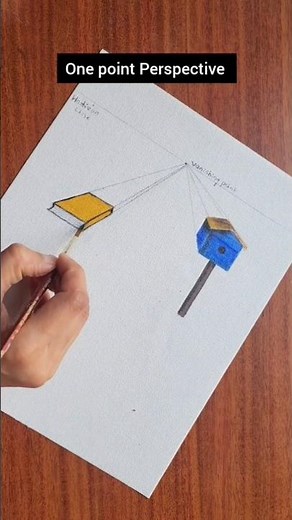 One point perspective explained simply. #shorts