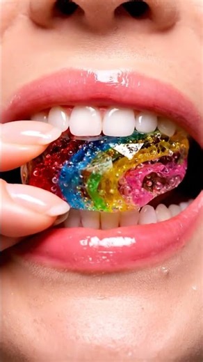 Female Eating Glass Candy in 4K ASMR