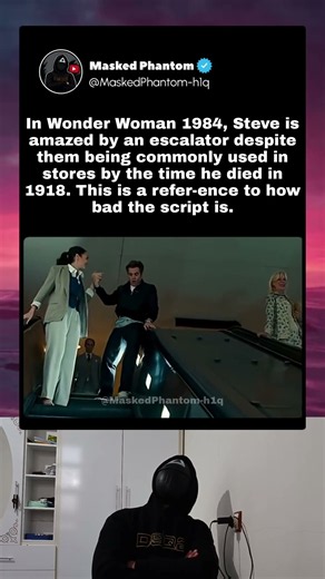 In Wonder Woman 1984, Steve is amazed by an escalator despite them being