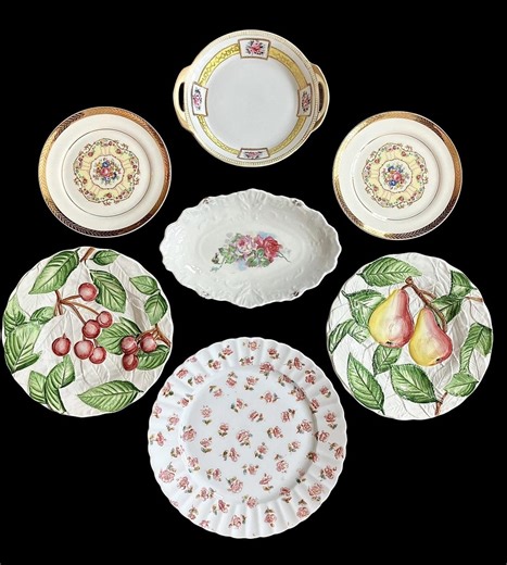 Vintage Floral Plates Wall Art , Antique Plate Wall Decor - Etsy