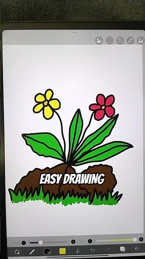Easy Drawing Tutorial: Grass, Stones & Flowers in Ibis Paint X