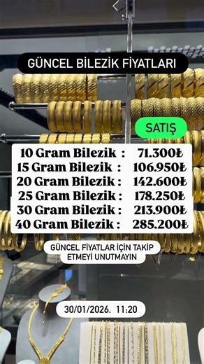 Bilezik fiyatları güncel #gold #kuyumcu #altın #bilezik #gündem #sondakika