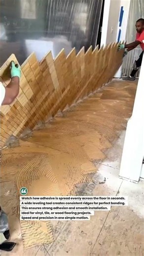 Fast Floor Adhesive Spreading Tool! #flooring #construction #tools