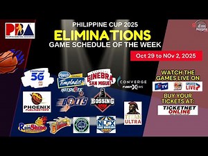 Pba Game Schedule of the Week | Oct 29 to Nov 2 | Philippine Cup 2025