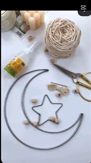 Crochet: How to decorate a Ramadan star and crescent with macrame yarn / Crochet Habiba