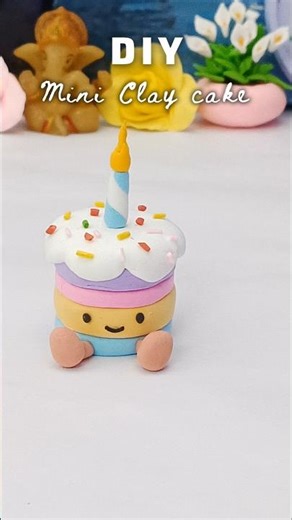 DIY Clay Birthday Cake | Cute Mini Cake Clay Tutorial | Easy Clay Craft