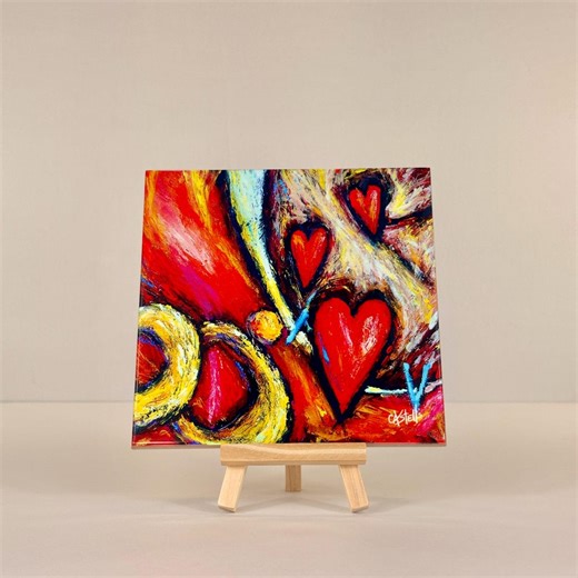 El Compromiso Colorful Ceramic Tile Wall Decor by Puerto Rican Artist Susana Lopez Castells Home Decor Valentine's Day Collection - Etsy