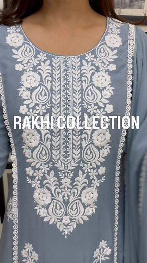 Baksuaa 🧷 ™️ | Rakhi collection 🌼 Machine chikankari embroidered a line laced kurta pants set with tie and dye chiffon dupatta Material: Soft cotton... | Instagram