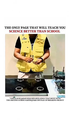 Universe | Science | Facts on Instagram: "THIS IS HOW JAPAN DESIGNED BUILDINGS THAT MOVE WITH THE GROUND DURING EARTHQUAKES INSTEAD OF BREAKING Japan is a leader in earthquake-resistant architecture. Instead of fighting the earthquake, these buildings move with the shaking ground, reducing damage and keeping people safe. How it works: • Base Isolation: Buildings rest on shock-absorbing pads that allow them to sway without collapsing • Flexible Materials: Steel and reinforced concrete bend instea