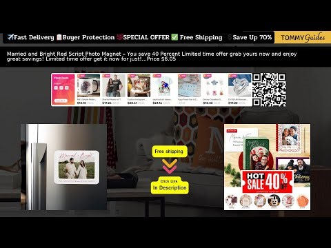 Married and Bright Red Script Photo Magnet - Perfect Keepsake #MarriedLife