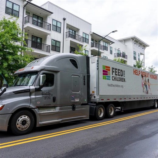 Each Feed the Children food box begins its journey at one of our five warehouses, each located in a different state. After being folded and taped into shape, volunteers fill it with an assortment of shelf-stable, staple foods like canned vegetables, beans, pasta, and cereal. Next, it’s loaded onto a pallet with about two dozen others and wrapped for transportation and loaded onto one of our trucks. The truck will ferry it to one of our community partners, or bring it to a sponsored food distribu