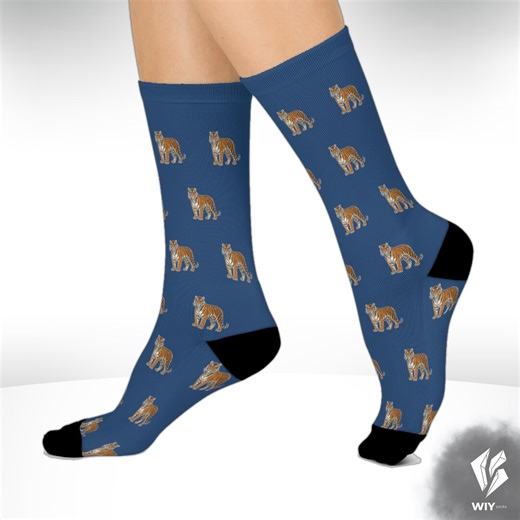 Indochinese Tiger Socks - Asian Tiger Cushioned Crew Socks - Etsy