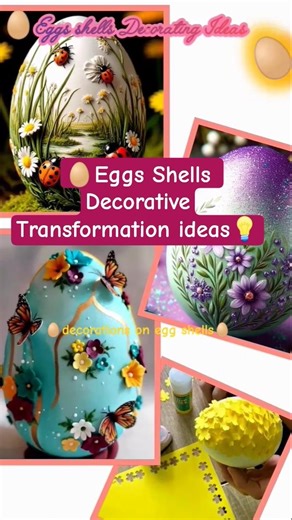 🥚🎨Painting&Quilling art on Egg Shells#eggshell #artwork #decoration #shortsfeed #shorts #ideas #yt