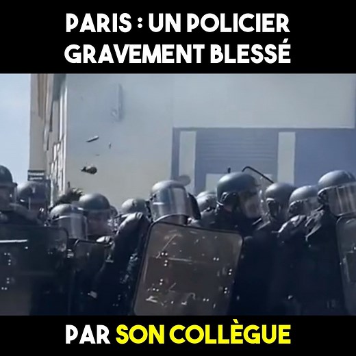 Contre Attaque on Instagram: "UN GENDARME GRAVEMENT BLESSÉ … PAR UNE GRENADE DE SON COLLÈGUE Ces images filmées à Paris ce 1er mai sont à montrer partout, alors que Darmanin déploie encore ses éléments de langage sur les manifestants venus «tuer du flic». Oui, un gendarme a bien failli mourir ce 1er mai à Paris. Il a été gravement blessé, et est tombé immédiatement inconscient. Mais ce n'est pas par un «assaillant d'ultra-gauche». C'est par le jet raté d'une grenade assourdissante de son collègu