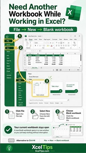 How to Open Another Excel Workbook from the File Tab