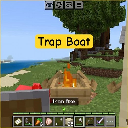 How to Trap Pillagers with a Boat 🛶 #minecraft