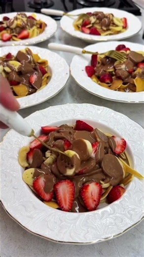 Spaghetti Crepes 😋🍓🍌🍫 | Pancake Spaghetti Recipe | Spagetti Krep | Блинные Спагетти