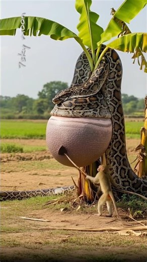 rescue monkeys from giant log python