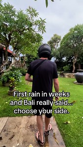 8.8K views · 30 reactions | Bali weather update: 50% chance of sun, 100% chance of getting soaked on a scooter. Pro tip: grab a poncho before you end up half wet, half dry like Chad. #BaliWithKids #BaliTravelTips #BaliRainySeason #BaliFamilyTravel #ExploreBali | Chad and Mia - Bali Family Travel | Facebook