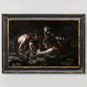 Hylas and the Nymphs | Printable Art, Dark Renaissance, Oil Painting, Dark Academia Print, Gothic Decor, Queer Art, Digital Download - Etsy