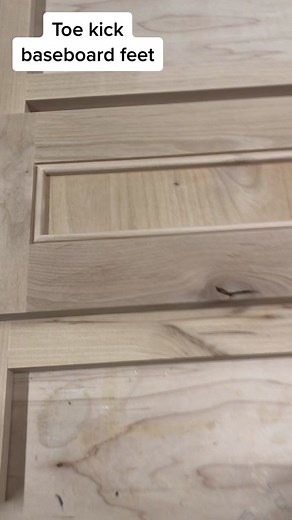 Toe kick baseboard feet. #cabinetry #design #cabinetdetails #foryoupage #cabinetshoplife #kitchendesign #kitchen #woodwork #cabinetmaker