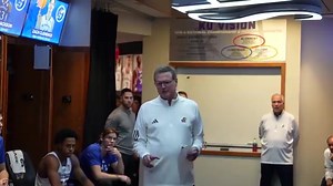 Emotional lockerroom speech by Bill Self about KJ Adams, after Kansas' win over UConn on Friday night. | Sports Radio 810 WHB
