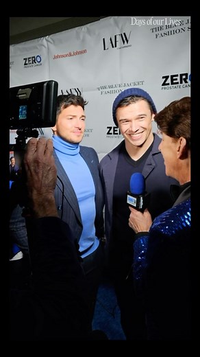 Days of our Lives on Instagram: "Paul Telfer and Rob Scott Wilson stepped out in style at the Blue Jacket Fashion Show during LA Fashion Week, joining forces to raise awareness for prostate cancer. Founded by designer Frederick Anderson, this impactful event combines fashion and an important cause to make a difference.  #BlueJacketFashionShow #ProstateCancerAwareness #LAFashionWeek #daysofourlives #days #DOOL"