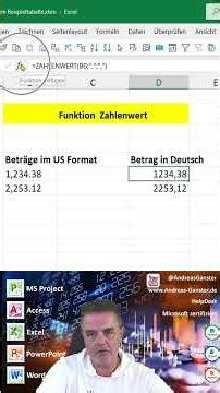 Excel: Automatically convert US numbers 📌 — using NUMBERVALUE #excel 1447 üx
