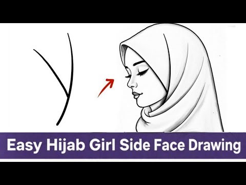 How to Draw Hijab Girl with Cap | Easy Muslim Girl Pencil Drawing Step by Step