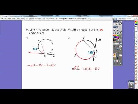 Geometry Review For Test on Chapter 10 on Circles