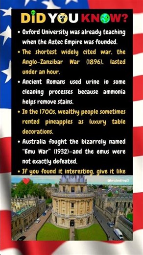 Oxford University was already teaching when the Aztec Empire was founded.