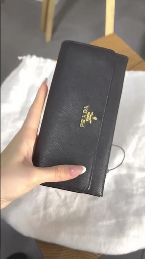 Prada Black Leather Flap Continental Wallet Review | Luxury Prada Wallet Overview #shorts #fashion