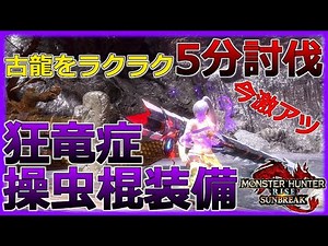 【MHRサンブレイク】大型古龍をラクラク5分討伐！今激アツの狂竜症操虫棍装備の紹介！