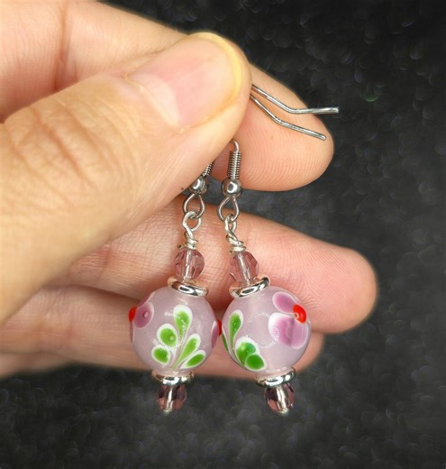 Spring Colors Lampwork Glass Leverback Dangle Earrings: Handmade Colorful Accessories, Murano-style Jewelry Gift for Her - Etsy