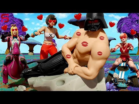 Darth Vader PLAYS KISS CHASING with GIRLS OBSESSED with LOVE.... Fortnite