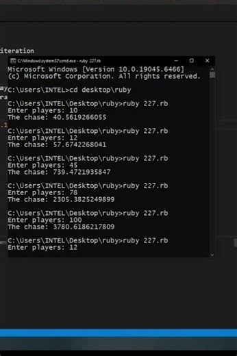 ruby | Euler project 'The chase' | CodeLearning